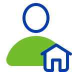 Person with house icon