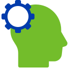 Head and cog icon